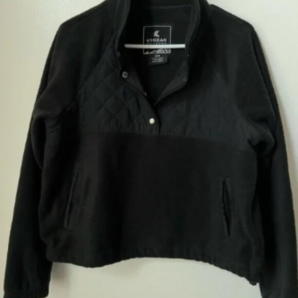 Kyodan Outdoor Polar Fleece Popover Snap Collar Crop Jacket - Picture 1 of 3